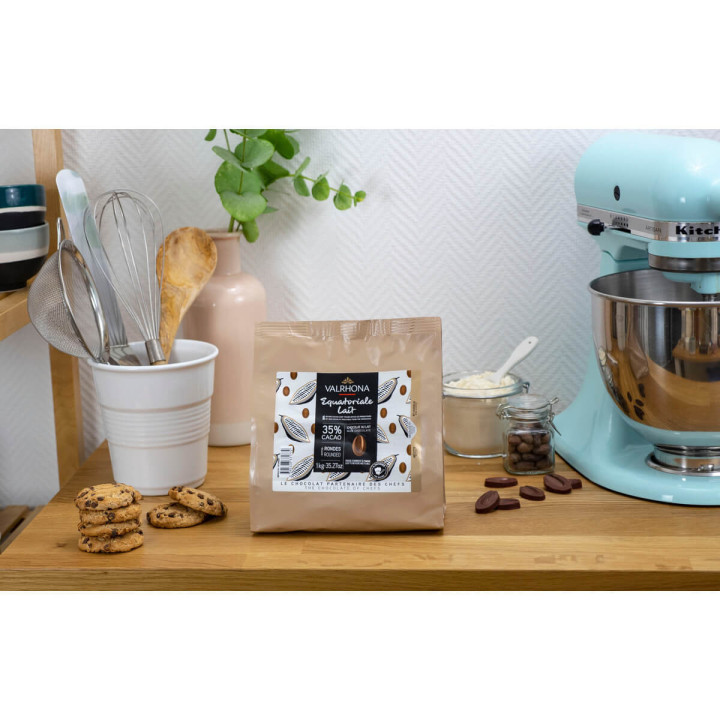 Chocolat au lait à pâtisser Equatoriale Lait 35% 1 kg - Valrhona