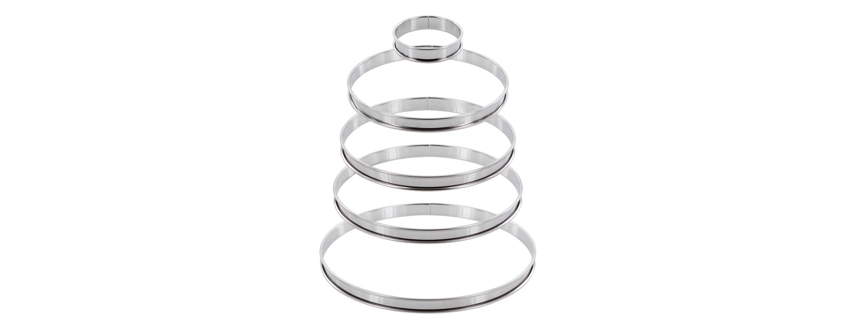 Cercle à tartelette en inox 8 cm hauteur 2 cm - Alice Délice