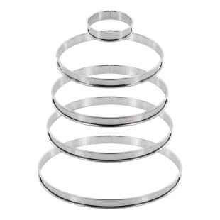 Cercle à tartelette en inox 8 cm hauteur 2 cm - Alice Délice
