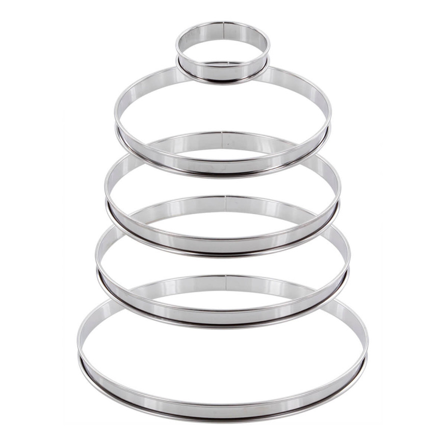 Cercle à tartelette en inox 8 cm hauteur 2 cm - Alice Délice
