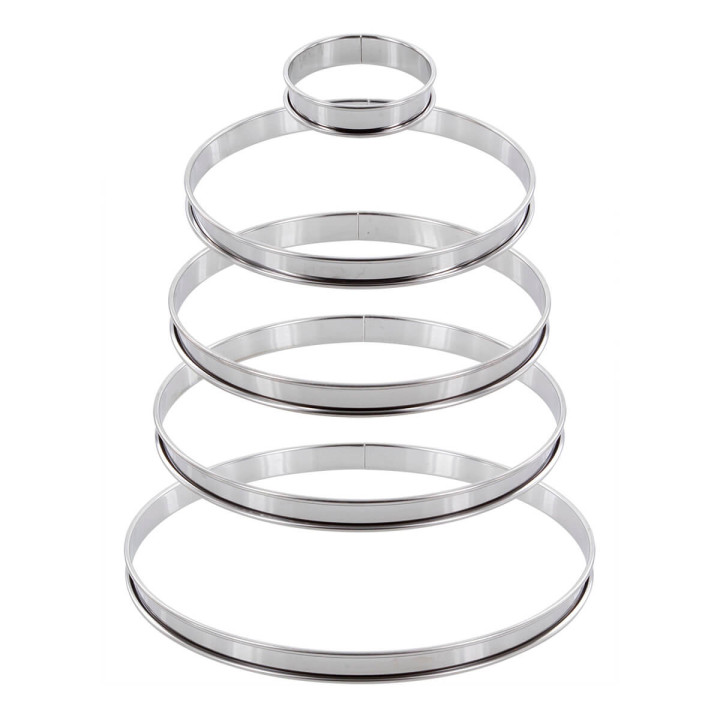 Cercle à tartelette en inox 8 cm hauteur 2 cm - Alice Délice