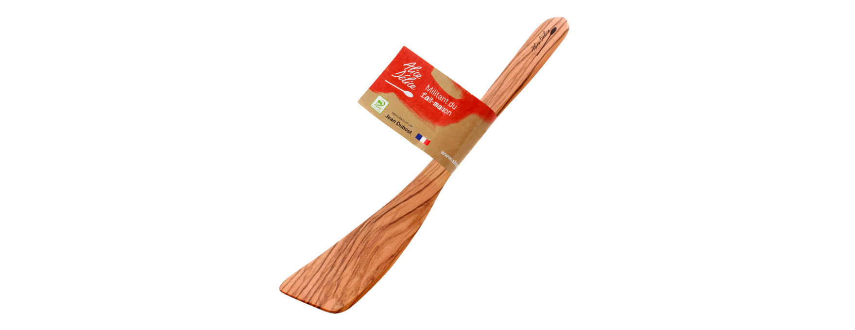 Spatule galbée 30 cm en bois d´olivier - Alice Délice