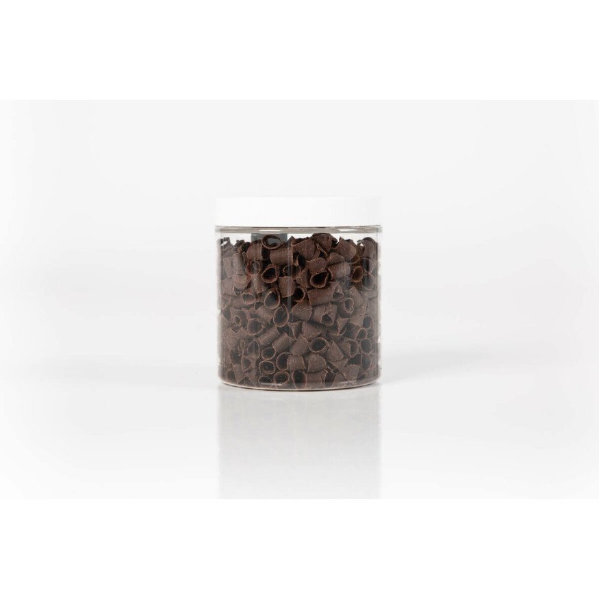 Décor en chocolat : petits copeaux en chocolat noir 80 gr - Alice Délice