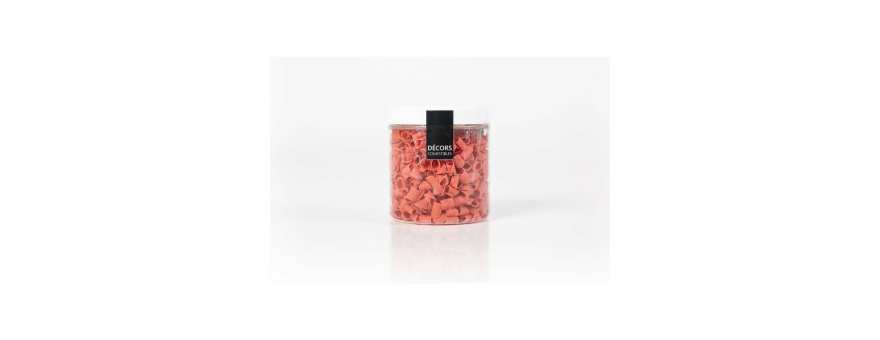 Décor en chocolat : petits copeaux en chocolat ruby 80 gr
