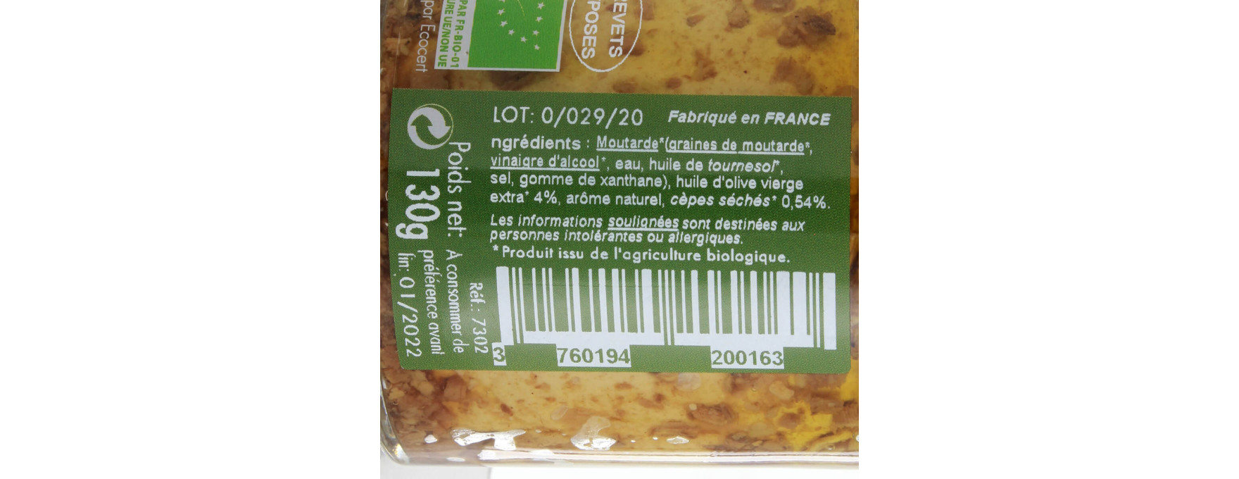 Moutarde cèpes 130g - Savor et Sens