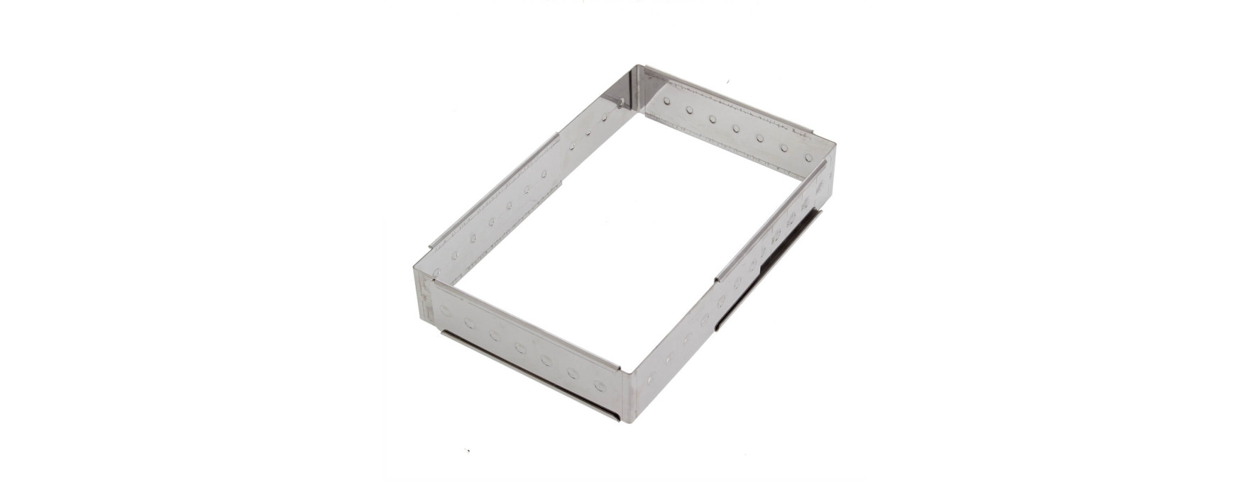 Cadre à pâtisserie extensible en inox de 16 à 28 cm, de 4 à 