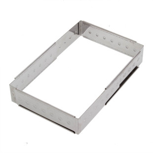 Cadre à pâtisserie extensible en inox de 16 à 28 cm, de 4 à 