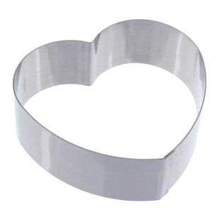 Coeur à pâtisserie individuel en inox 8,5 cm hauteur 3 cm - 