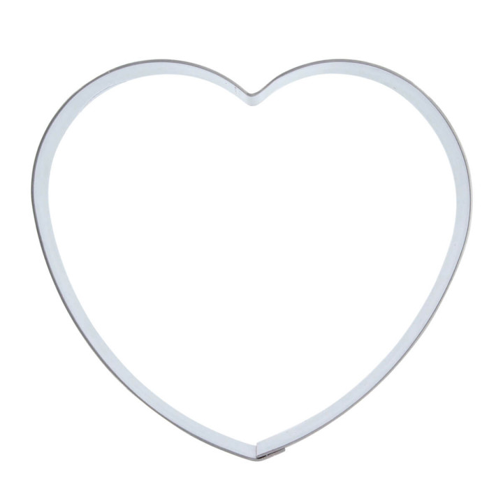 Coeur à pâtisserie individuel en inox 8,5 cm hauteur 3 cm - 
