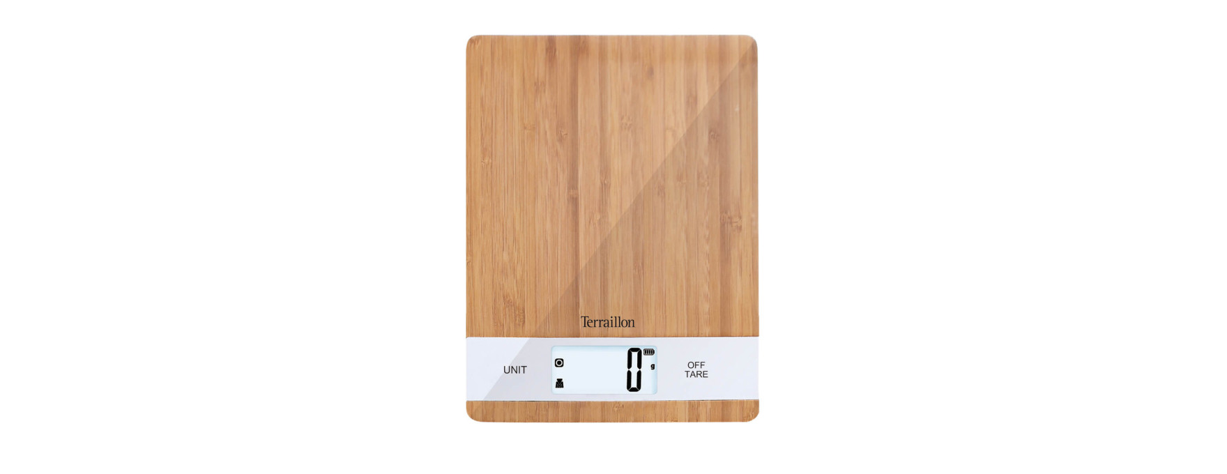 Balance de cuisine rechargeable par prise USB bambou 5 kg