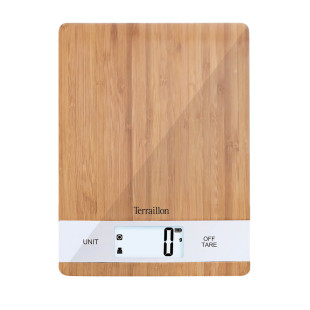 Balance de cuisine rechargeable par prise USB bambou 5 kg