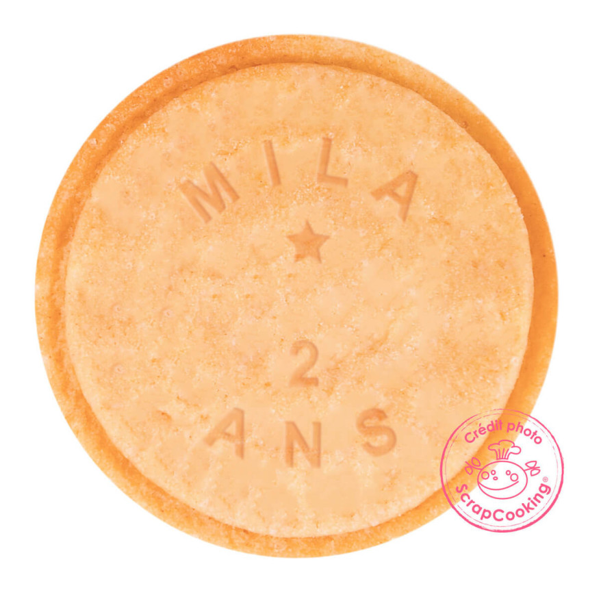 Tampon à message personnalisable pour biscuits ou pâte à suc