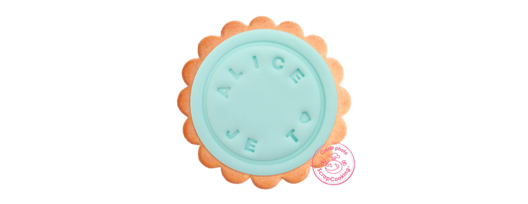 Tampon à message personnalisable pour biscuits ou pâte à suc