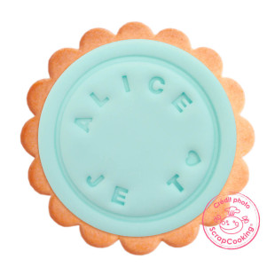 Tampon à message personnalisable pour biscuits ou pâte à suc