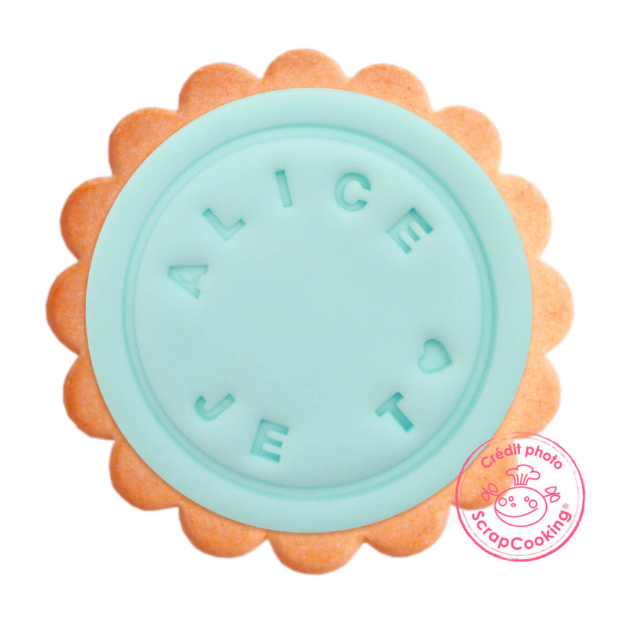 Tampon à message personnalisable pour biscuits ou pâte à suc