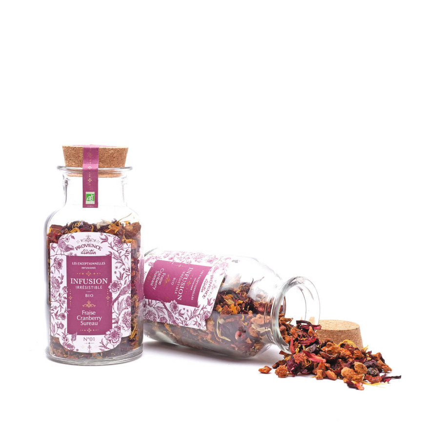 Infusion bio irrésistible vrac fraise, cranberry et sureau