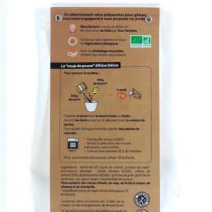 Préparation muffins nature bio sans gluten 250 gr - Alice Dé
