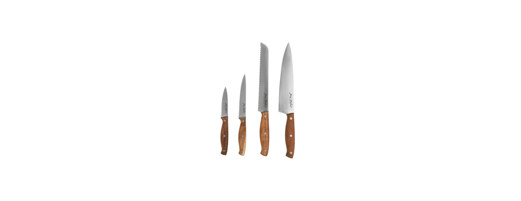 Bloc avec affuteur 4 couteaux manche bois Natural Life - Jea