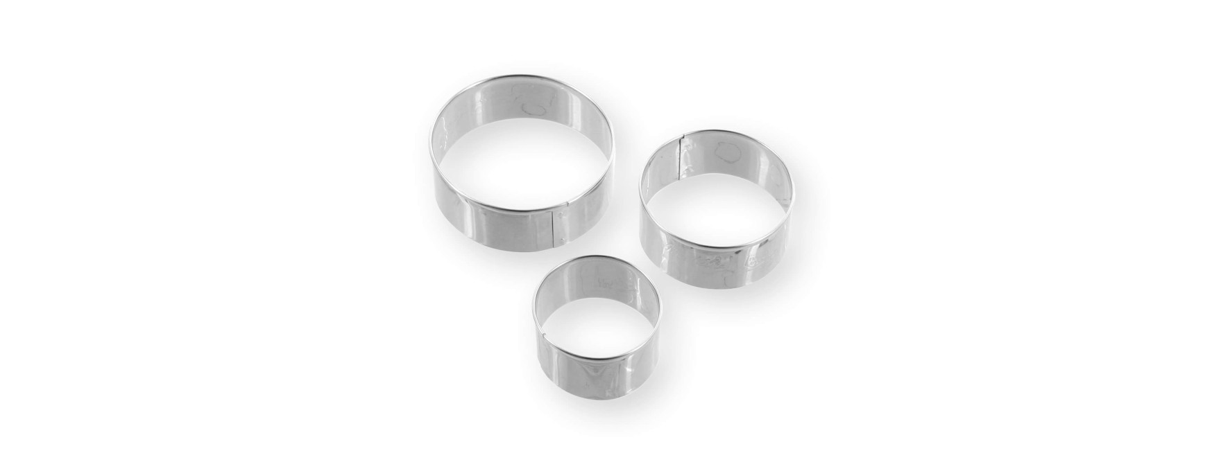 Set de 3 emporte-pièces rond lisse en inox 4, 5 et 6 cm - Al