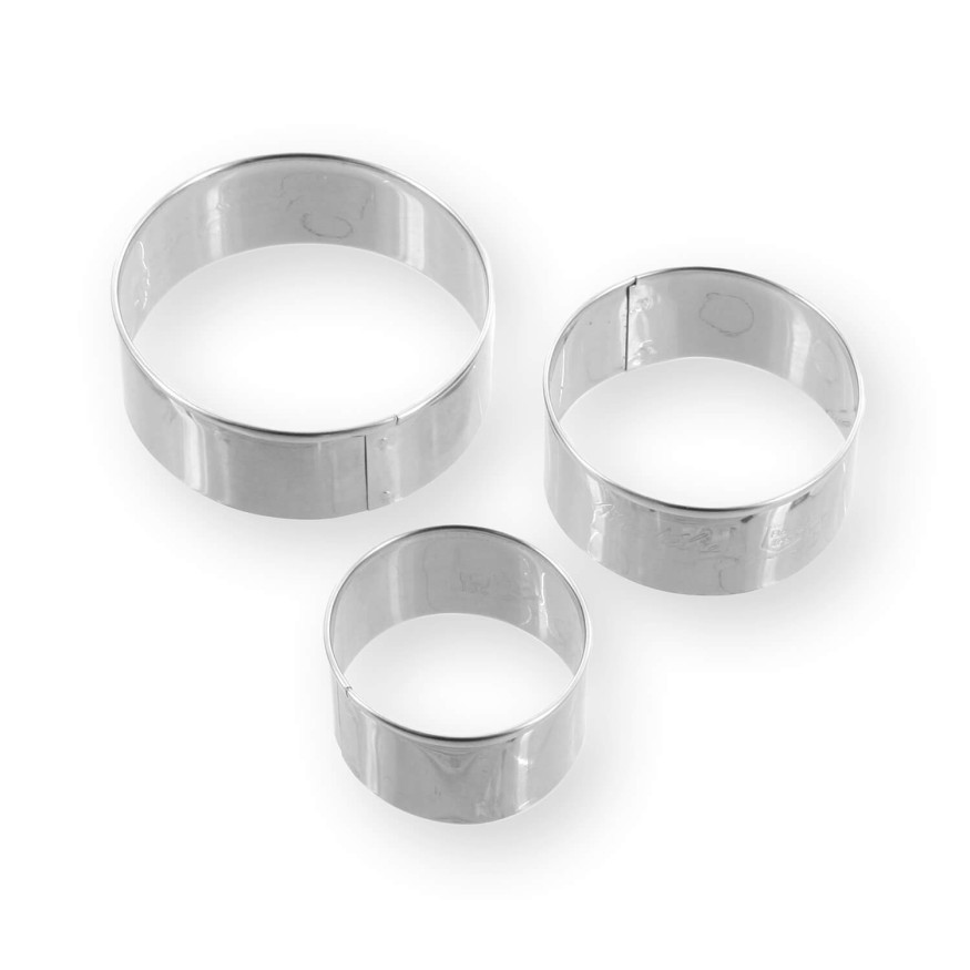 Set de 3 emporte-pièces rond lisse en inox 4, 5 et 6 cm - Al