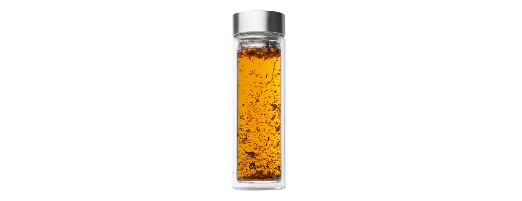 Théière verre double paroi inox brossé 430ml - Qwetch