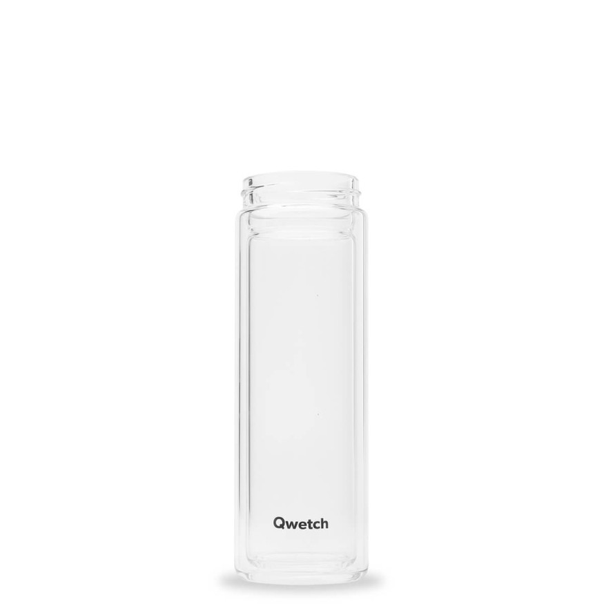 Théière verre double paroi inox brossé 430ml - Qwetch