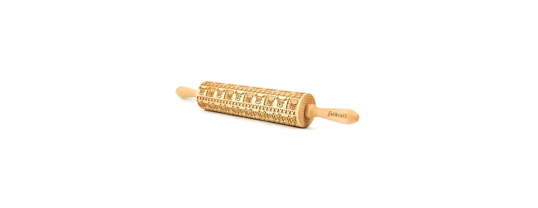 Rouleau à empreintes en bois Noël : cadeaux 25 cm - Alice Dé