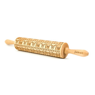 Rouleau à empreintes en bois Noël : cadeaux 25 cm - Alice Dé