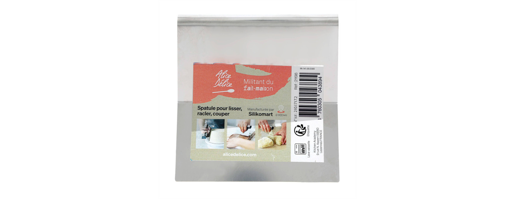 Spatule en inox pour lisser, racler ou couper 12 x 12 cm - Alice Délice