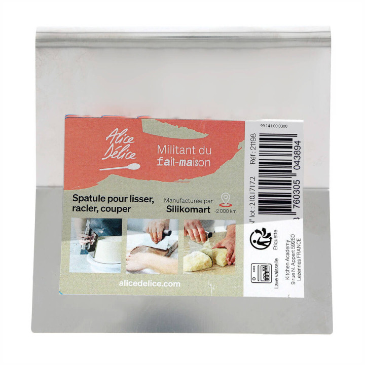 Spatule en inox pour lisser, racler ou couper 12 x 12 cm - Alice Délice