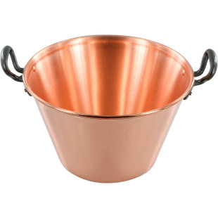 Bassine à confiture en cuivre parois hautes anses fontes 4L 