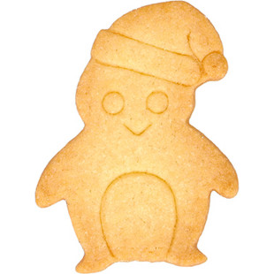 Emporte-pièce en inox de Noël : pingouin avec bonnet 7 cm