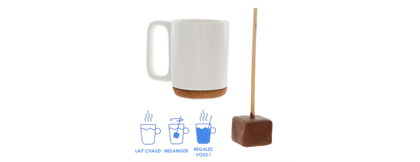Cuillère pour chocolat chaud : chocolat au lait noisette - C