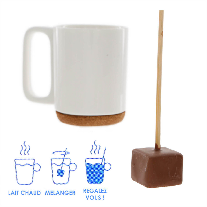 Cuillère pour chocolat chaud : chocolat au lait noisette - C