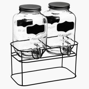 Double distributeur de boisson 2X4L avec support metal - Secret Gourmet