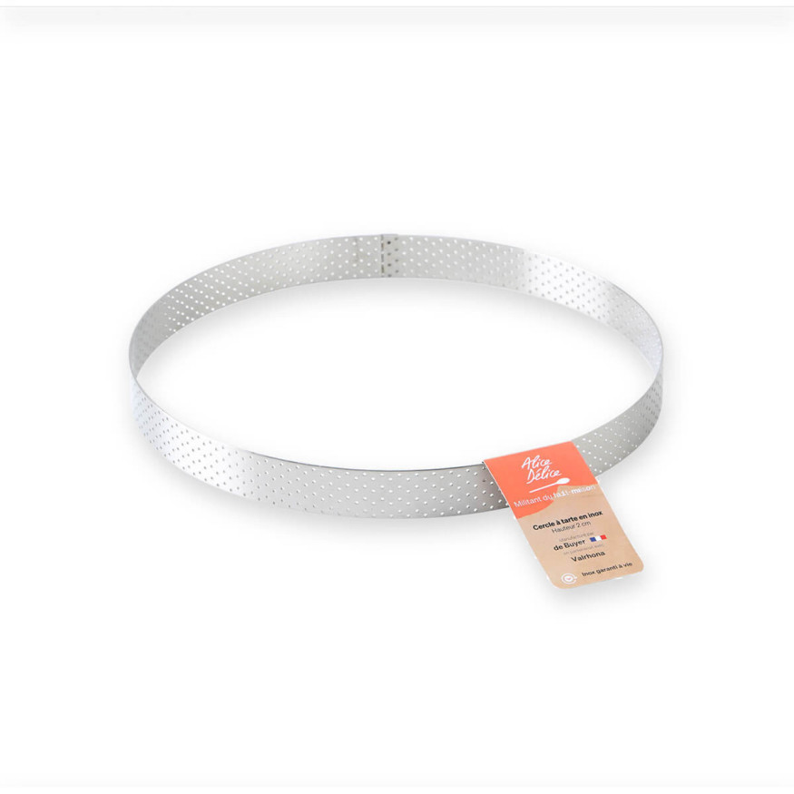 Cercle à tarte en inox perforé 4/6 parts 20.5 cm hauteur 2 cm