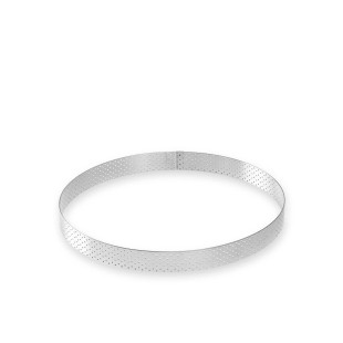 Cercle à tarte en inox perforé 4/6 parts 20.5 cm hauteur 2 cm