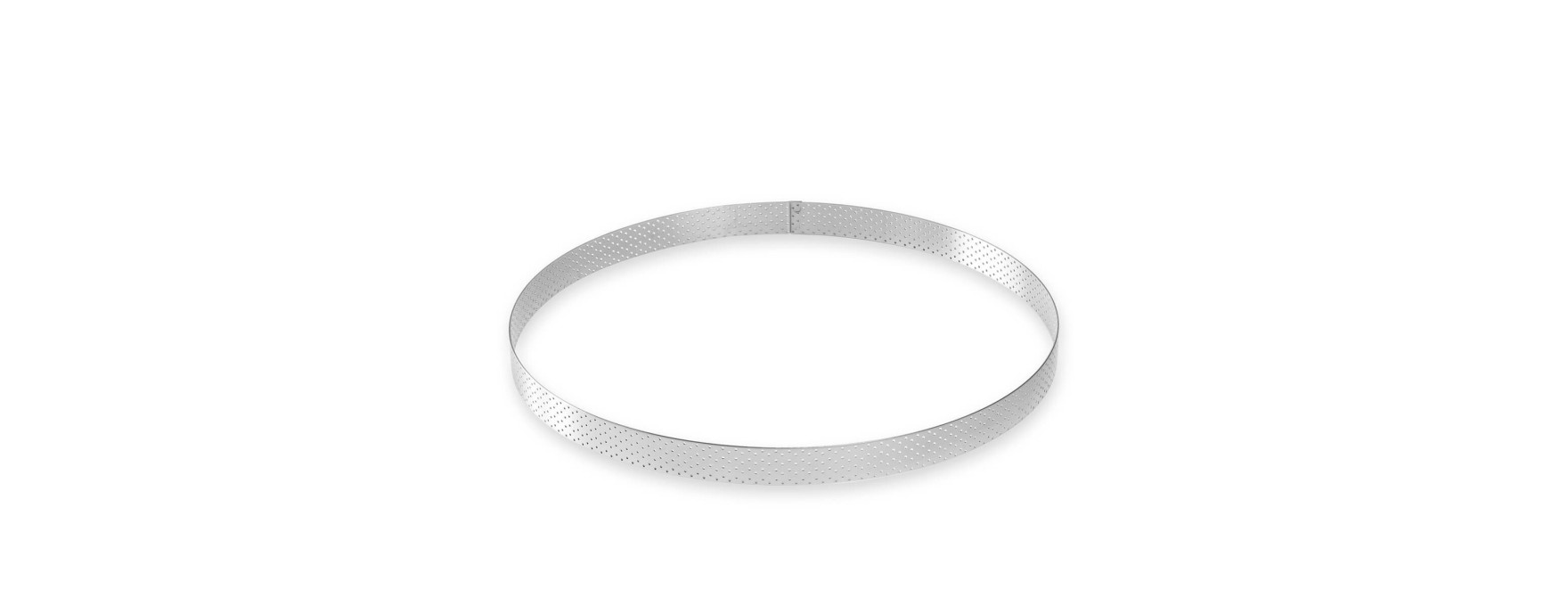 Cercle à tarte en inox perforé 8/10 parts 28.5 cm hauteur 2 cm