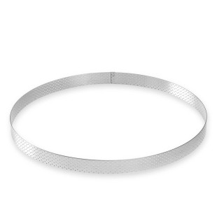 Cercle à tarte en inox perforé 8/10 parts 28.5 cm hauteur 2 cm