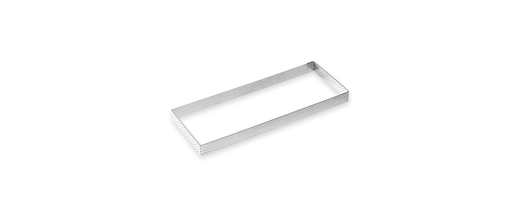 Cadre à tarte rectangulaire en inox perforé 28 x 11 cm - Alice Délice