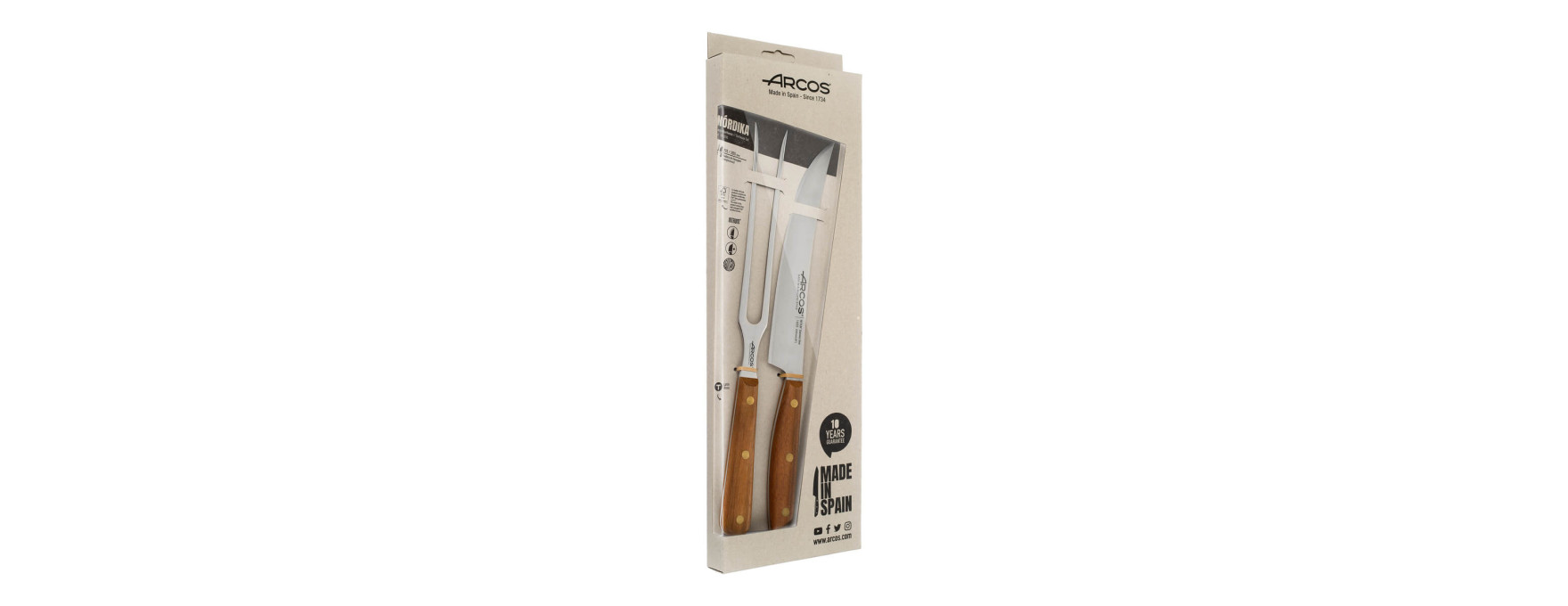 Coffret 2 piéces fourchette et tranchelard Nordika - Arcos