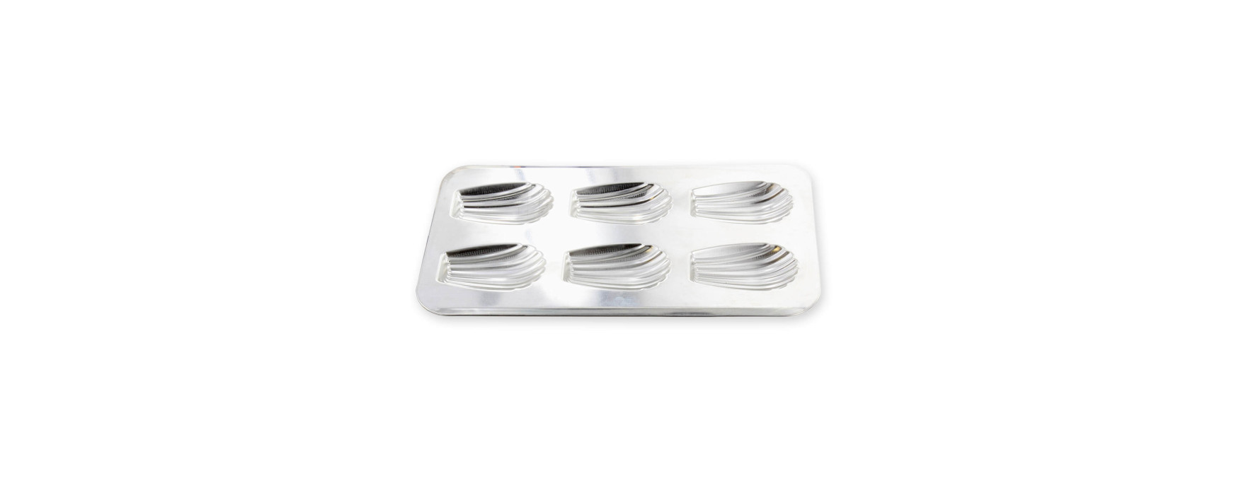 Moule 6 grosses madeleines en fer blanc 39,5 cm - Alice Déli