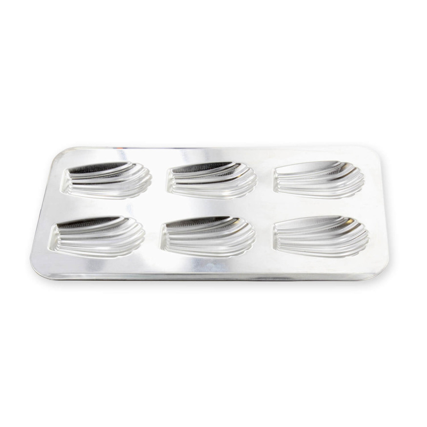 Moule 6 grosses madeleines en fer blanc 39,5 cm - Alice Déli