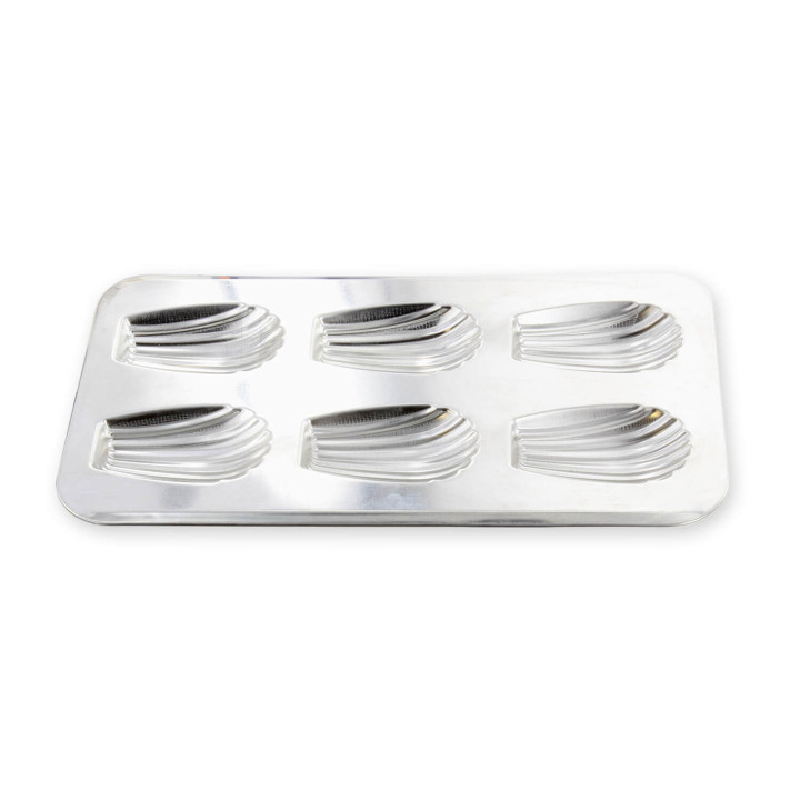 Moule 6 grosses madeleines en fer blanc 39,5 cm - Alice Déli