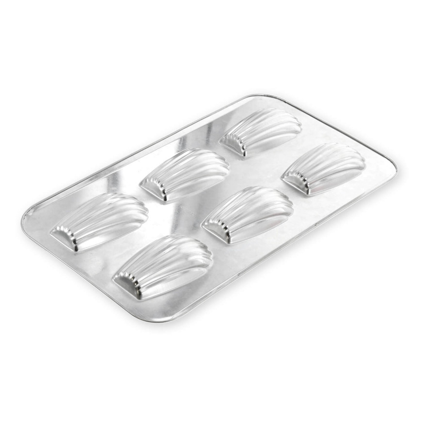 Moule 6 grosses madeleines en fer blanc 39,5 cm - Alice Déli