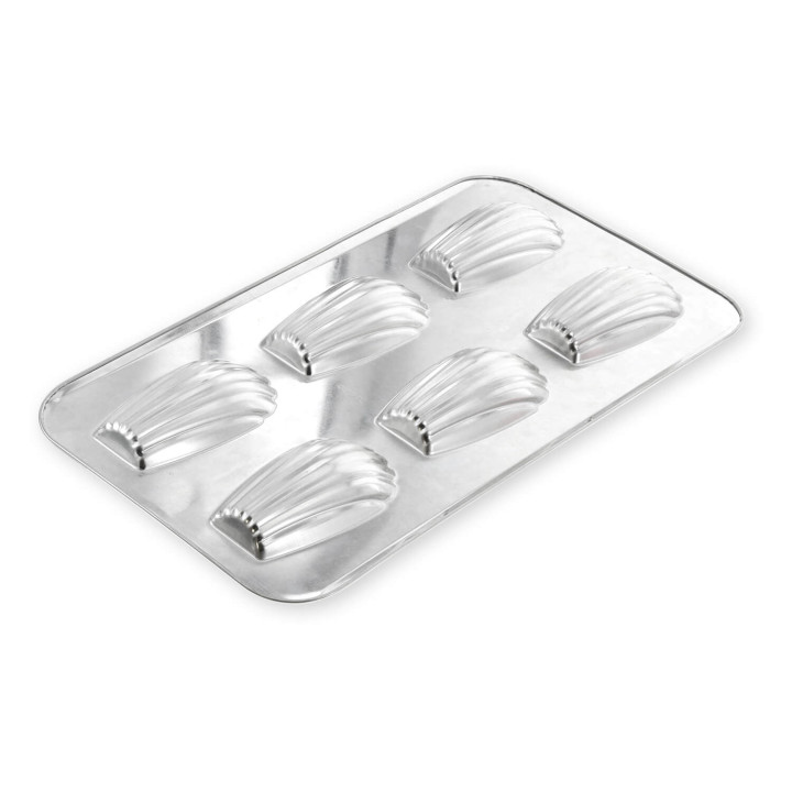 Moule 6 grosses madeleines en fer blanc 39,5 cm - Alice Déli