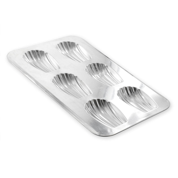 Moule 6 grosses madeleines en fer blanc 39,5 cm - Alice Déli