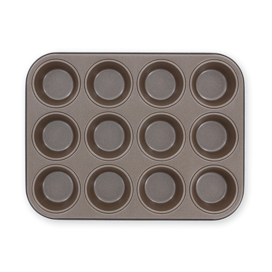 Moule 12 muffins en métal anti adhérent - Alice Délice