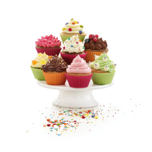 Lot de 12 caissettes en silicone pour cupcakes et muffins - Lékué