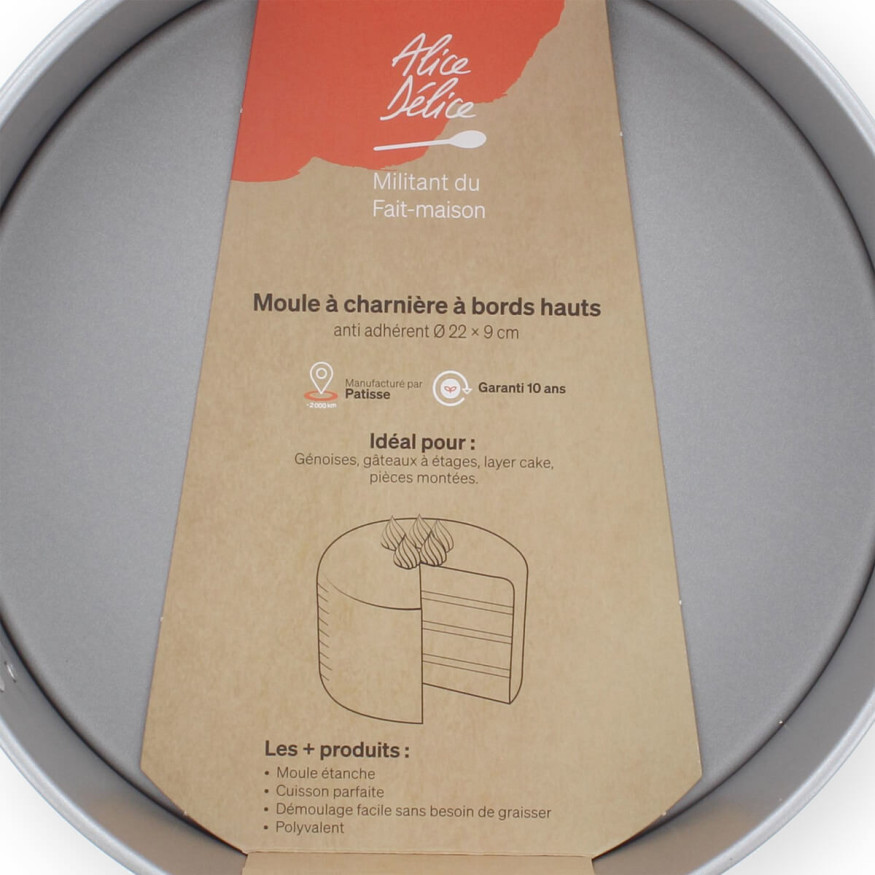 Moule à charnière à bords hauts en métal anti adhérent 22 x 